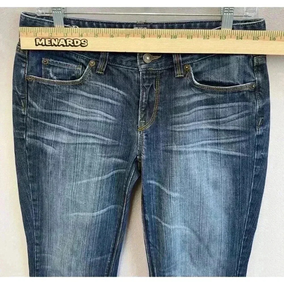 Ann Taylor Women's Petite 28/6 Original Boot Cut Mid Rise Distressed Faded Denim - Picture 3 of 9
